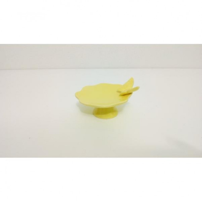 Suporte Borboleta Porcelana Amarelo Candy Mini