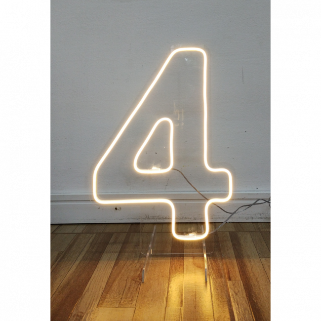 Número 4 Led Neon 50cm altura