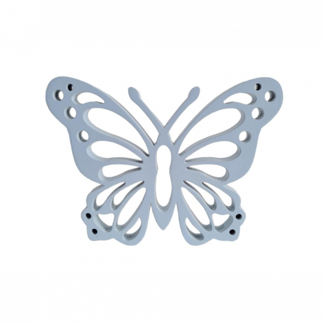 BORBOLETA EM MADEIRA AZUL PP