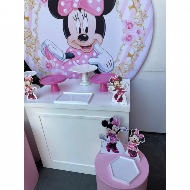 Minnie rosa painel branco