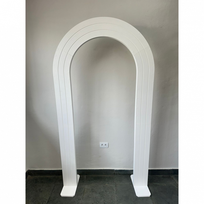 Painel Arco Frisado Branco (Desmontável em 5 partes)