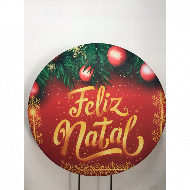 PAINEL FELIZ NATAL  (SUBLIMADO REDONDO )