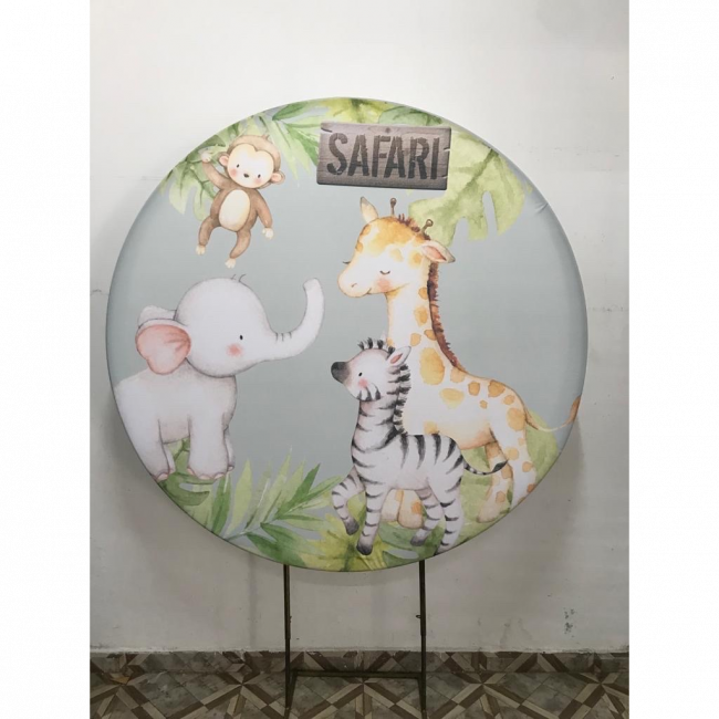 PAINEL SAFARI AQUARELADO (SUBLIMADO REDONDO )