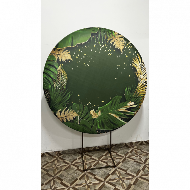 PAINEL VERDE E DOURADO (SUBLIMADO REDONDO )