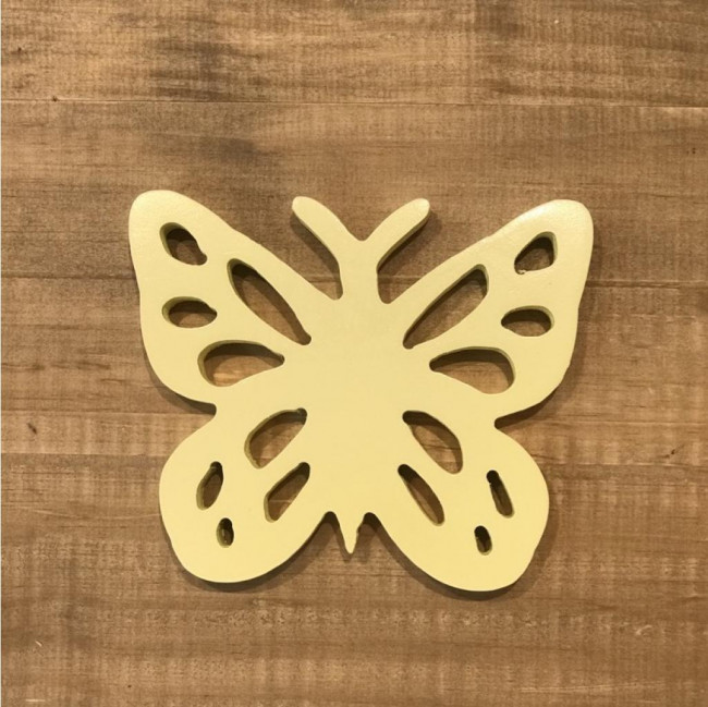 Borboleta MDF Amarelo Bebê P