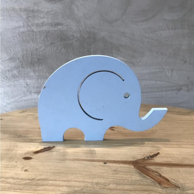 Elefante MDF azul bb