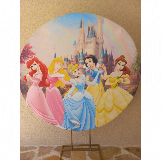 CAPA PAINEL REDONDO PRINCESAS DISNEY