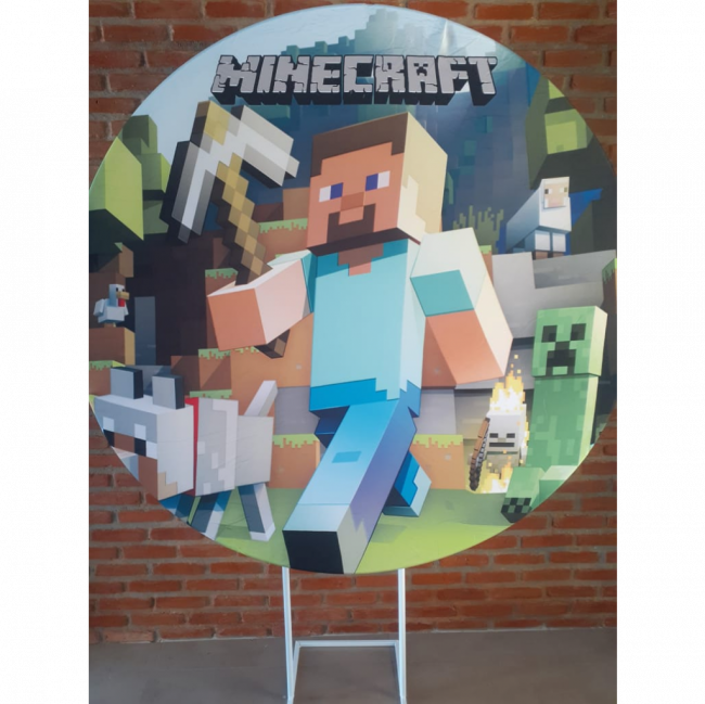 CAPA PARA PAINEL  REDONDO MINECRAFT