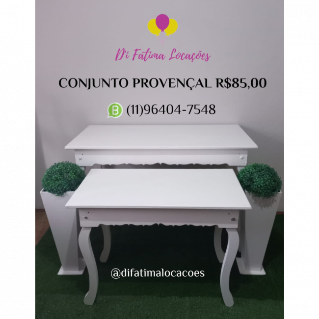 Conjunto 2 mesas + vasos