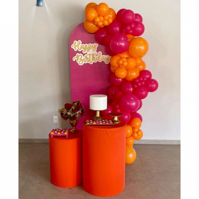 Decoração Pink e Laranja Adulto