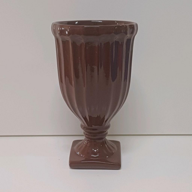 Vaso Taça marrom cerâmica