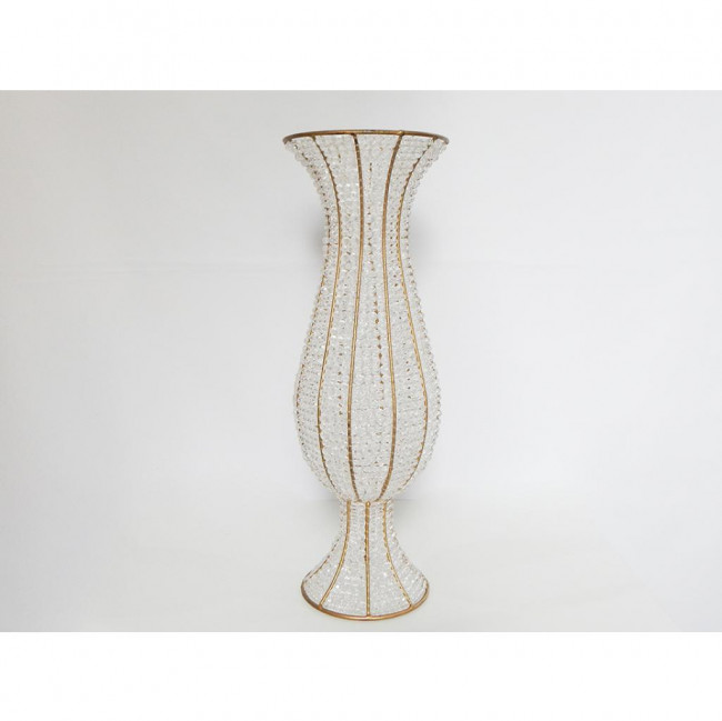 VASO PEDRARIA CRISTAL DOURADO ALTO