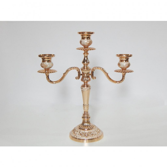 CANDELABRO DOURADO 03 VELAS