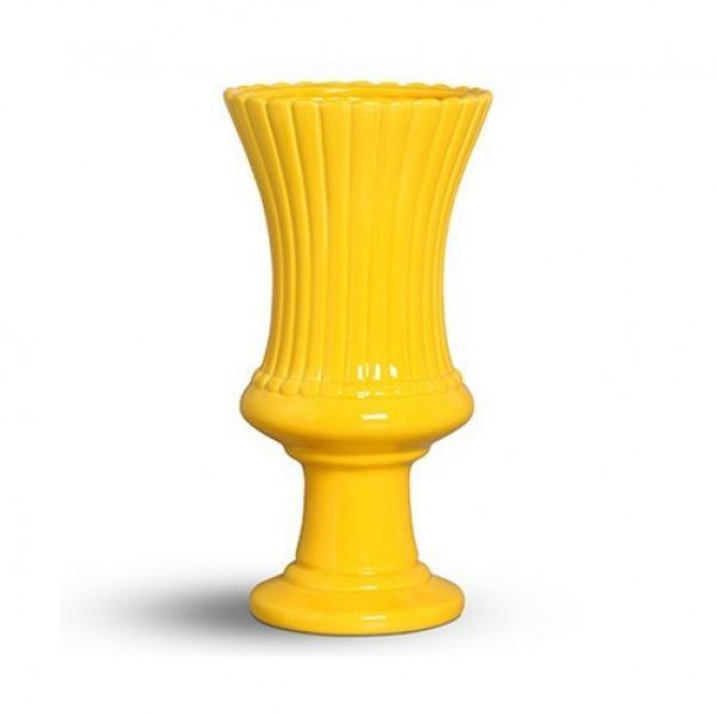 VASO LOUÇA PÉTALAS AMARELO G