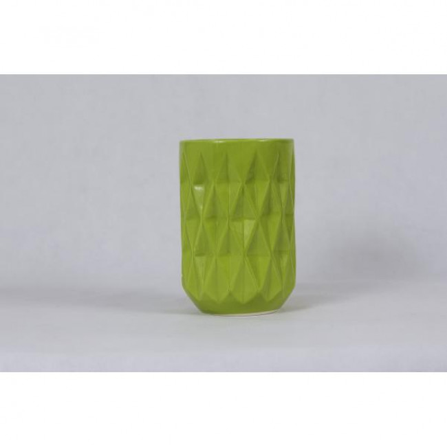 VASO LOUÇA TRIANGULAR LONGO VERDE M