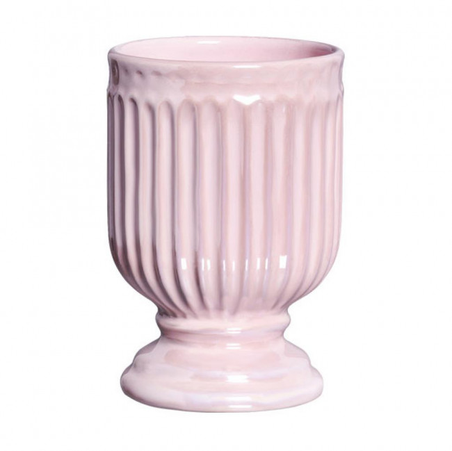 VASO TACA ROSA PEROLADO M