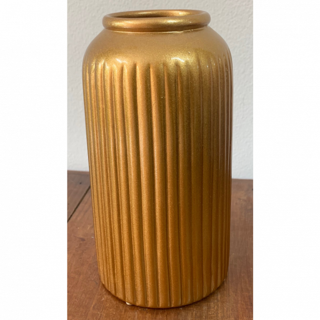 VASO PLINSADO DOURADO M