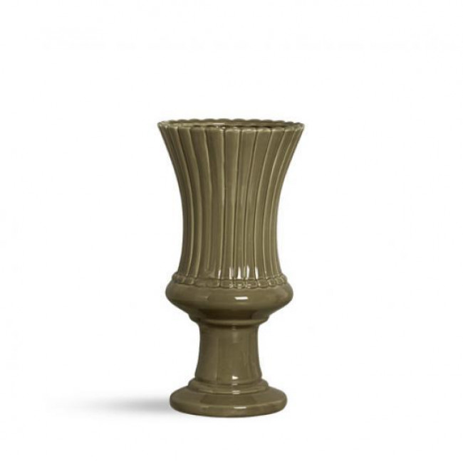 VASO LOUÇA PÉTALAS VERDE MUSGO G
