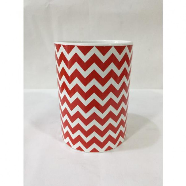 VASO CHEVRON VERMELHO COM BRANCO