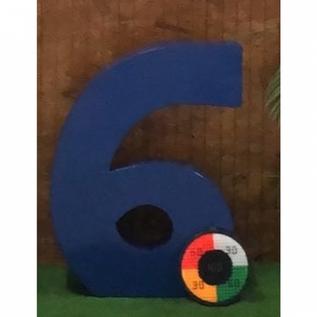 Número 6 azul