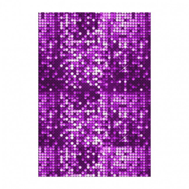 PAINEL DE TECIDO RETANGULAR  GLITTER ROXO LILAS 142