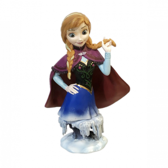 ANNA FROZEN RESINA EMBORRACHADA AZUL E ROXA (C 12 CM | L 8 CM | A 19 CM)