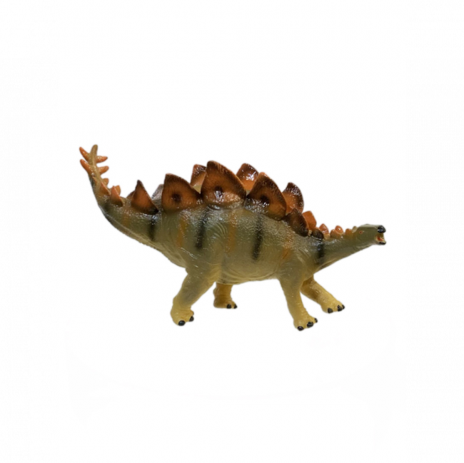 DINOSSAURO STEGOSAURUS BORRACHA MARROM E VERDE (C 25 CM | L 8 CM | A 13 CM)