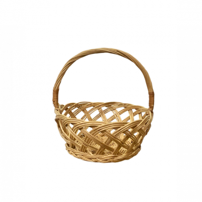 CESTA DE PÃO REDONDA VIME BEGE TAM M (D 36 CM | A 39 CM)