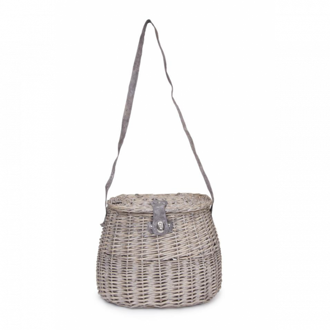 CESTA BOLSA C/ ALÇA VIME CINZA TAM G (C 40 CM | L 19 CM | A 30 CM)