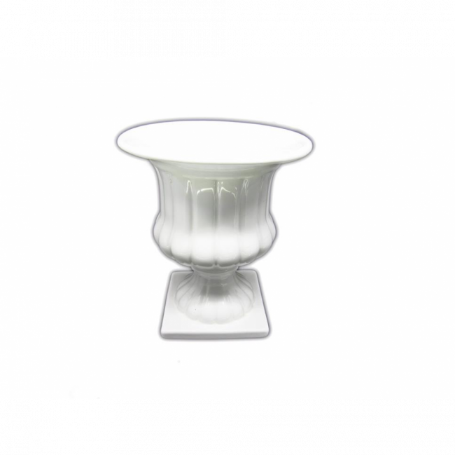 VASO TAÇA CERÂMICA BRANCO GRANDE (D 25 CM | A 28 CM)