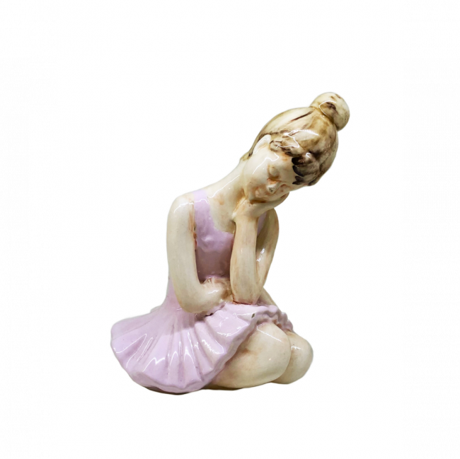 BAILARINA MÃO NO ROSTO CERÂMICA (C 11 CM | L 11 CM | A 15 CM)