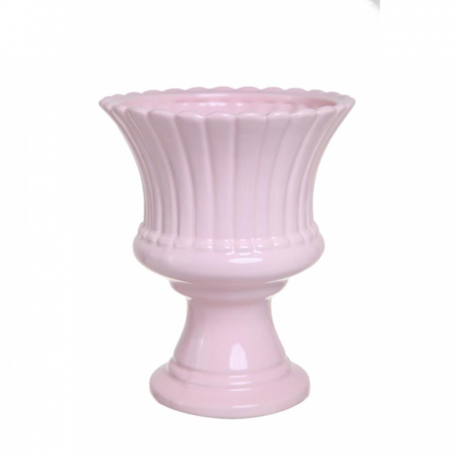 VASO TAÇA DRANCY CERÂMICA ROSA BEBÊ TAM M (D 17 CM | A 21 CM)