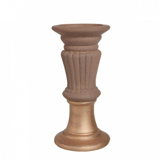 PORTA VELA DRANCY CERÂMICA TERRACOTA GOLD (D 11 CM | A 14 CM)