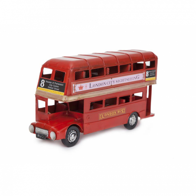 ONIBUS LONDON 2 ANDARES METAL VERMELHO (C 33 CM | L 10 CM | A 18 CM)