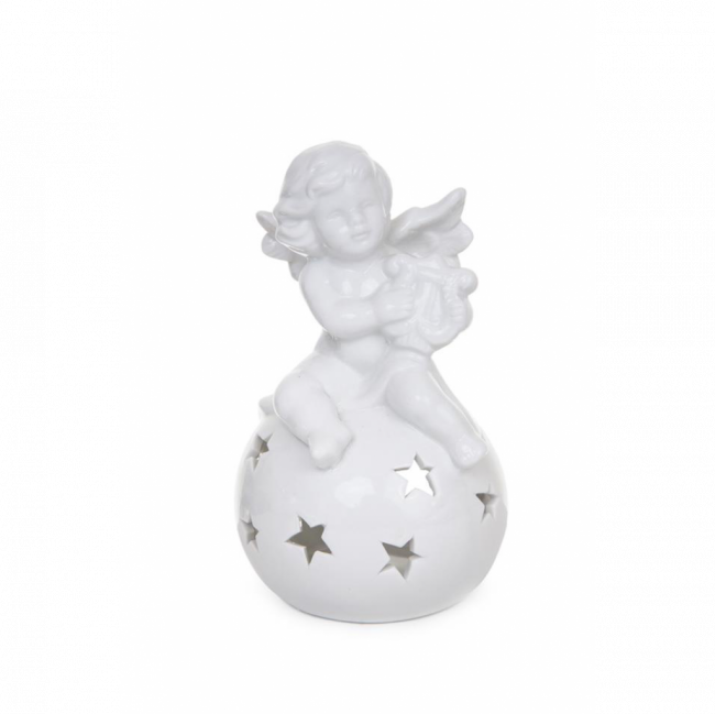 ANJO BOLA CERÂMICA BRANCO TAM P (D 7 CM | A 15 CM)