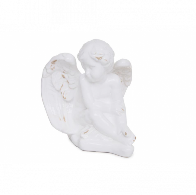 ANJO CARDEAL CERÂMICA BRANCO GRANDE ALTO (C 20 CM | L 13 CM | A 25 CM)