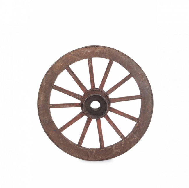 RODA DE FAZENDA MADEIRA MARROM (D 69 CM)