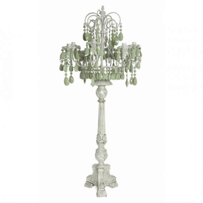 LINHA VERDE CELADON CANDELABRO 8 VELAS FERRO VERDE CELADON (D55 CM | A 1,25 M)