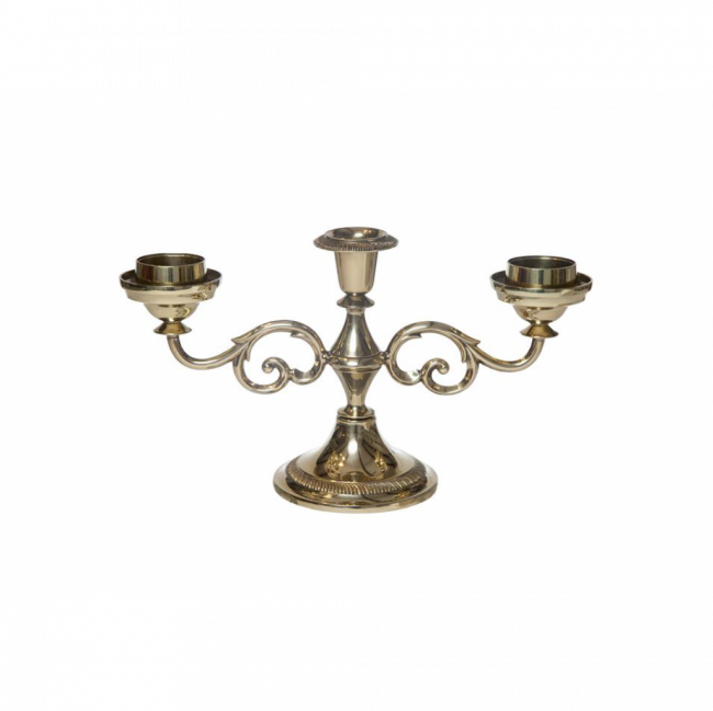 CANDELABRO 3 VELAS METAL DOURADO (C 29 CM | L 10 CM | A 17 CM)