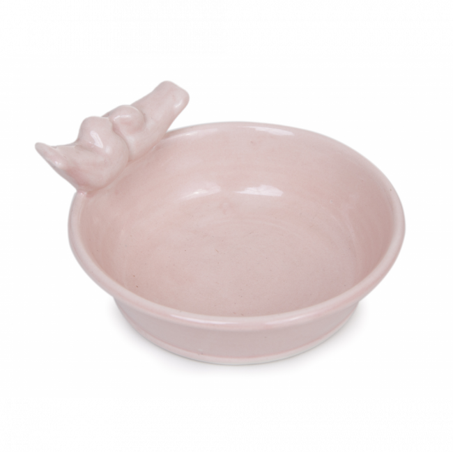 LINHA ROSÉ MINI PRATO CASAL DE PÁSSAROS PORCELANA (D 12 CM | A 3 CM)