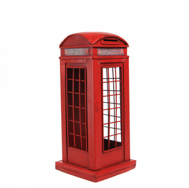 CABINE TELEFÔNICA LONDON METAL VERMELHA (C 11 CM | L 11 CM | A 26 CM)