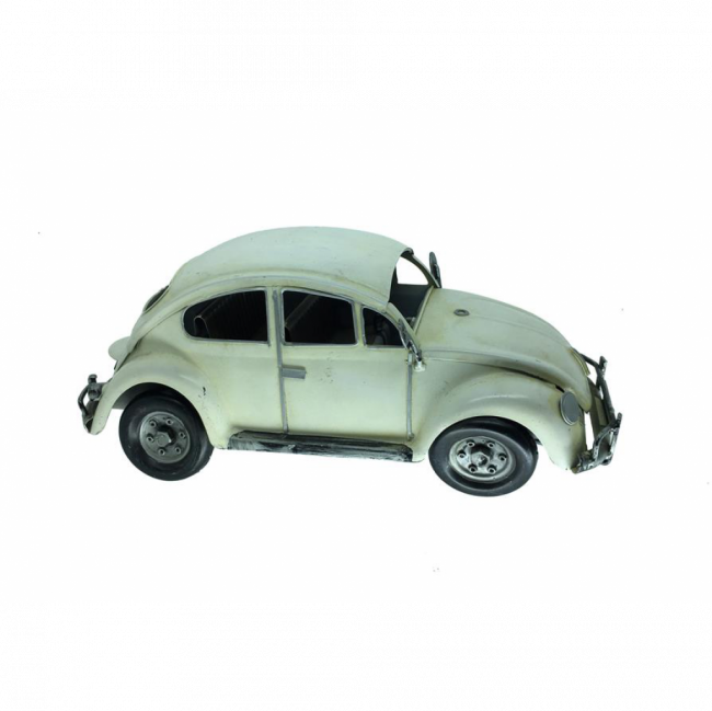 CARRINHO FUSCA METAL BRANCO (C 30 CM | L 12 CM | A 16 CM)