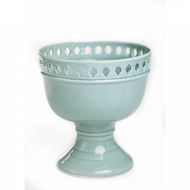 LINHA VERDE CELADON VASO RICHELIEU PORCELANA (D 19 CM | A 18 CM)