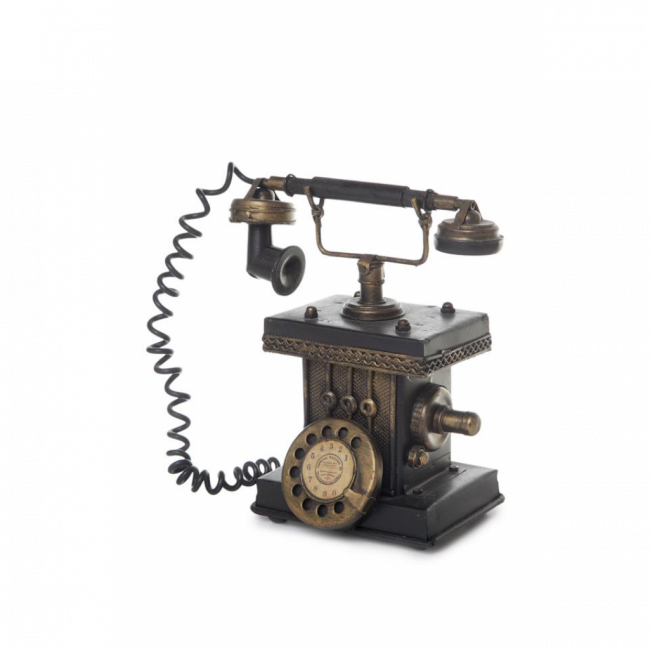 TELEFONE ANTIGO RESINA MARROM (C 19 CM | L 12 CM | A 22 CM)