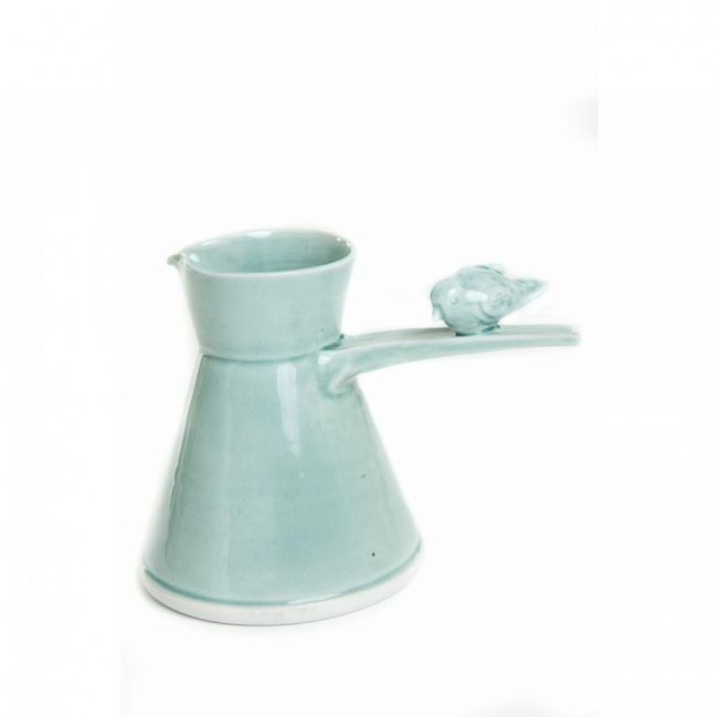 LINHA VERDE CELADON JARRA PÁSSARO PORCELANA (D 8 CM | A 17 CM)