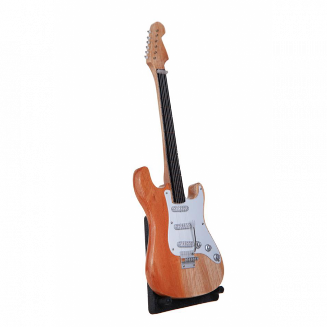 INSTRUMENTOS MUSICAIS MINI GUITARRA MADEIRA MARROM E BEGE