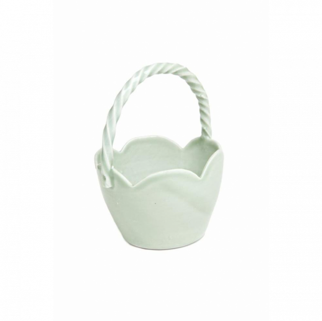 LINHA VERDE CELADON MINI CESTA PÉTALA PORCELANA (D 7 CM | A 10 CM)