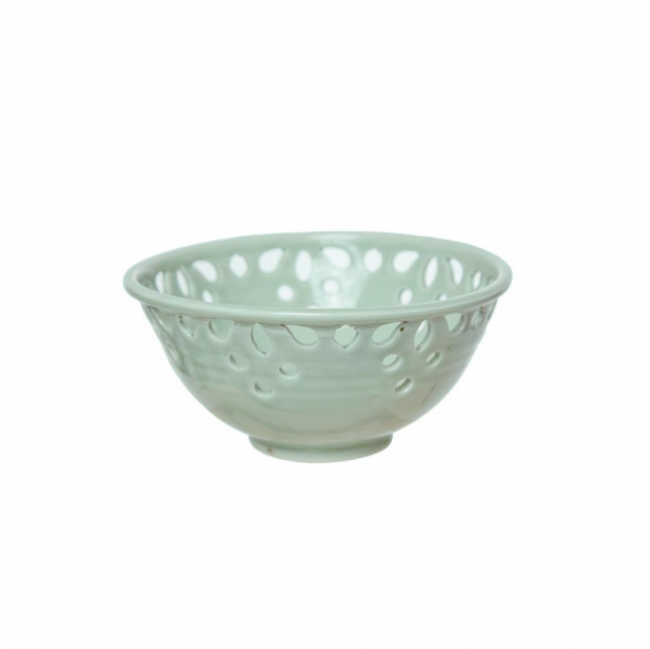 LINHA VERDE CELADON BOWL C/ PÉTALA VAZADA PORCELANA (D 15 CM | A 7 CM)