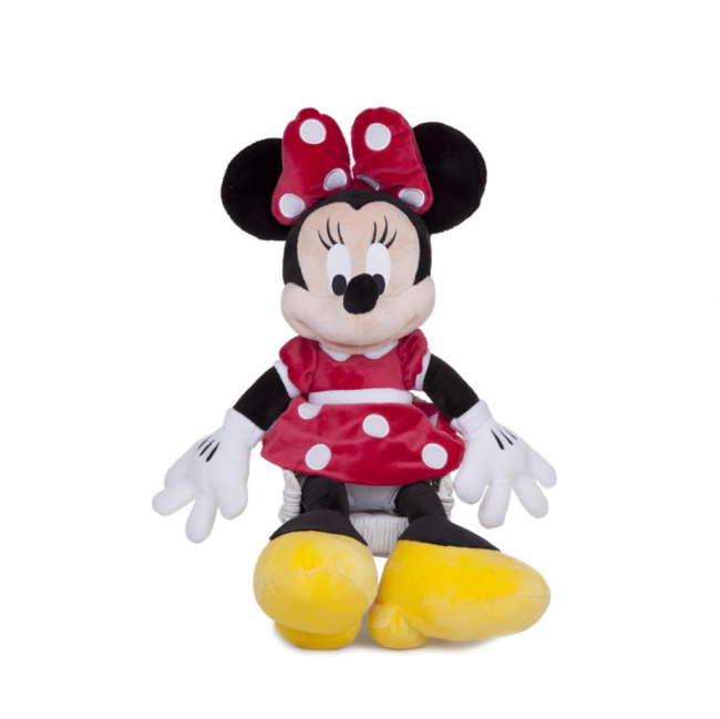 MINNIE DISNEY PELÚCIA VESTIDO VERMELHO TAM M (C 30 CM | L 15 CM | A 35 CM)