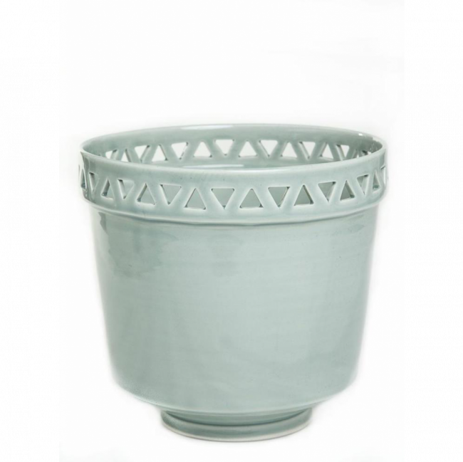 LINHA VERDE CELADON VASO EGÍPCIO PORCELANA (D 19 CM | A 18 CM)